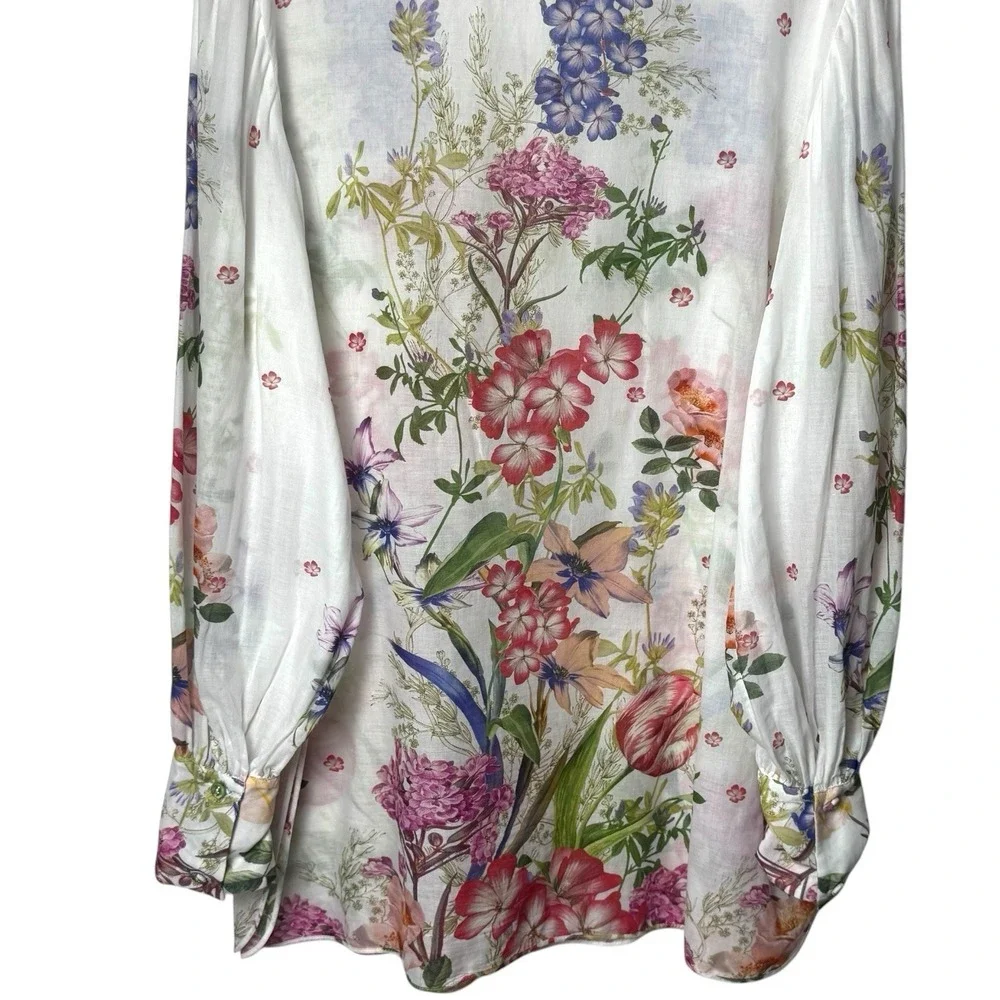 Charo Ruiz Ibiza Aster Shirt Floral Lightweight Resort Travel Event Garden M